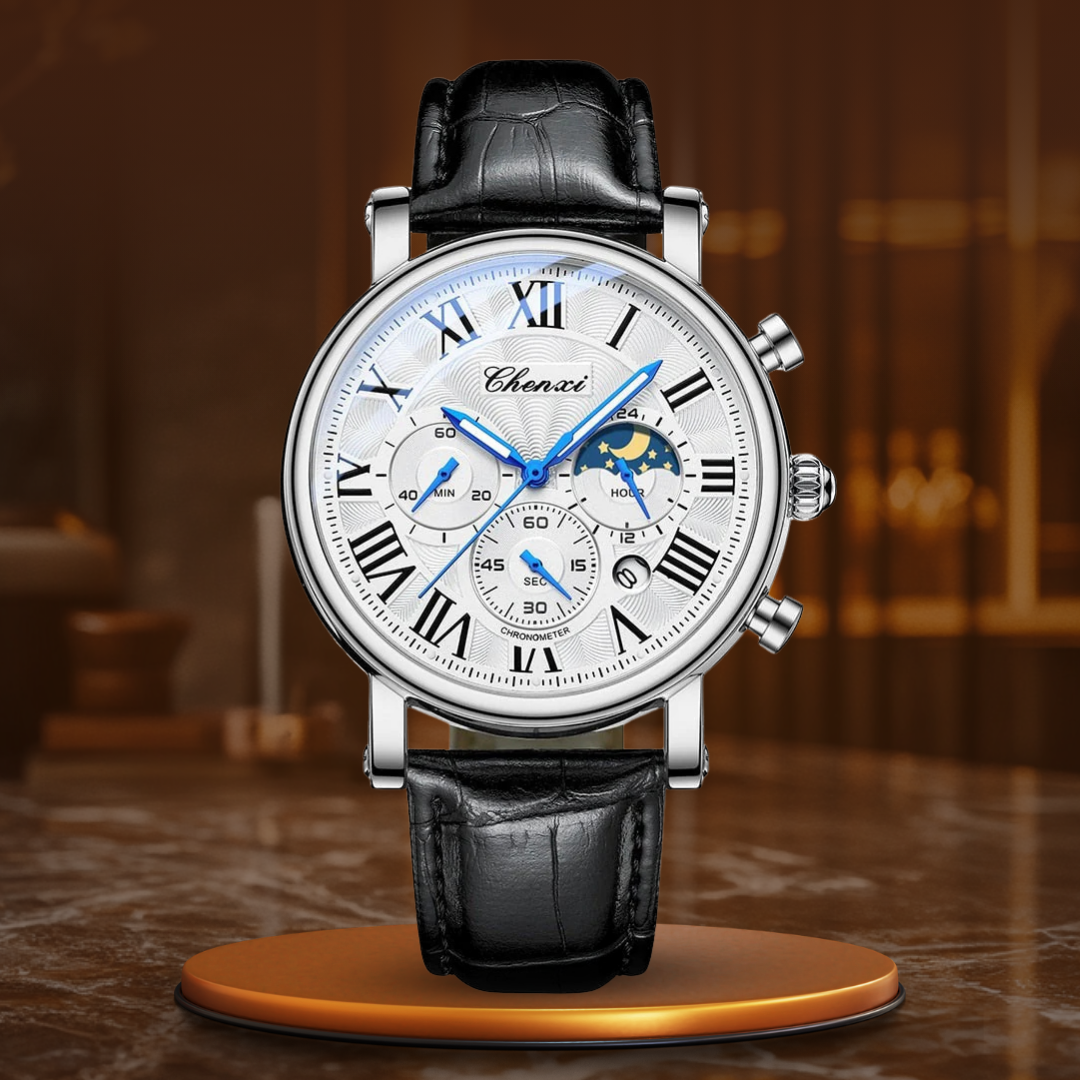Nowak & Nowak© - Luksusowy Zegarek Kwarcowy z Eleganckiej Skóry