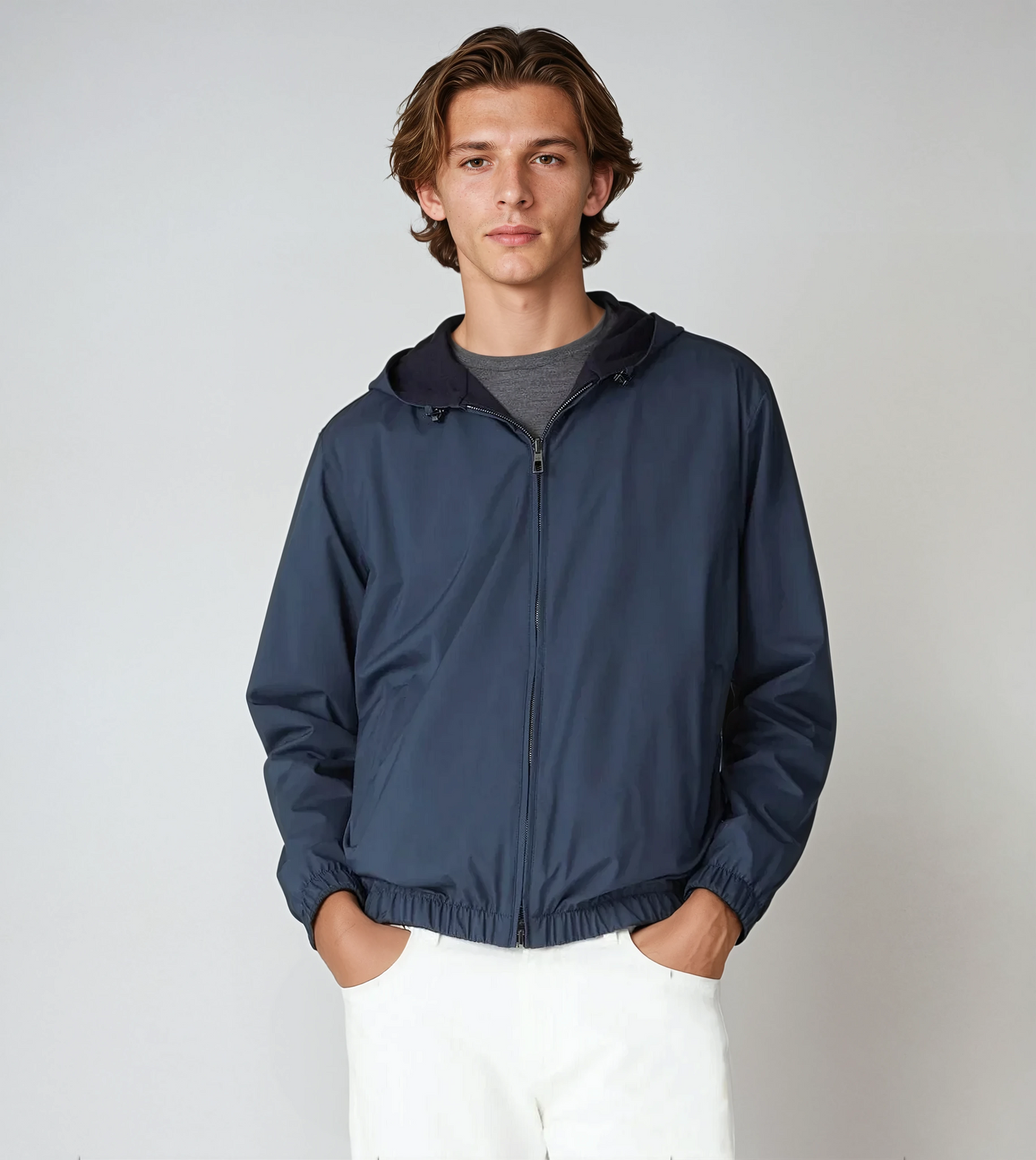 Odwracalna kurtka bomber – Granatowa