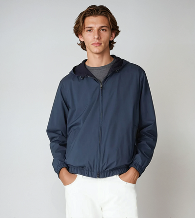 Odwracalna kurtka bomber – Granatowa