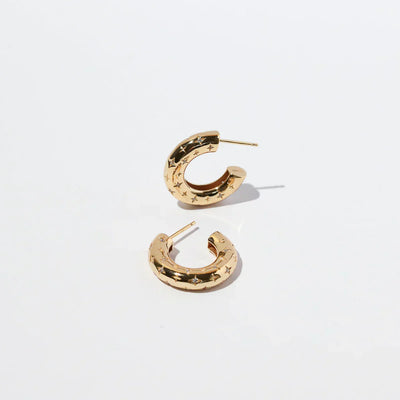 Kosmiczne Kolczyki Hoop | Złote 18k