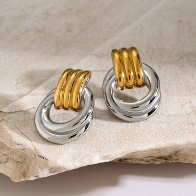 Kolczyki Luna Layered Hoop | Złoto 18k