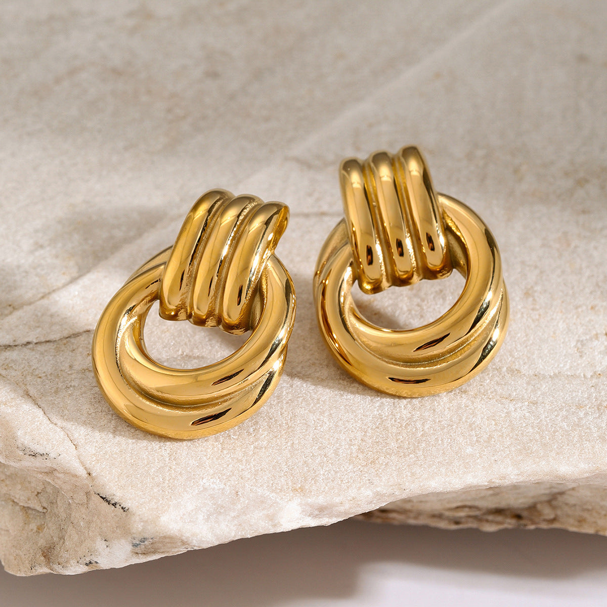 Kolczyki Luna Layered Hoop | Złoto 18k
