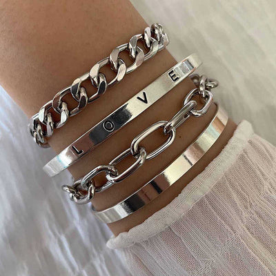 Zestaw Bransoletek Elan Mercer | Białe Złoto 18k