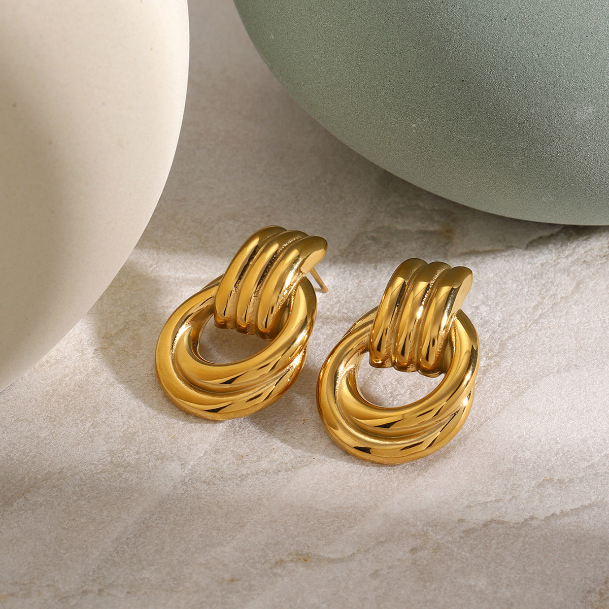 Kolczyki Luna Layered Hoop | Złoto 18k