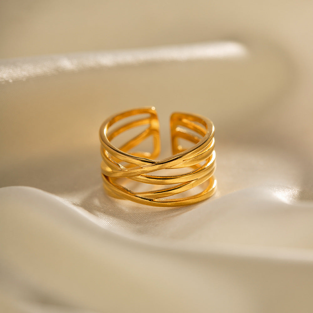 Pierścionek z Flussgold | Złoto 18k