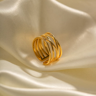 Pierścionek z Flussgold | Złoto 18k