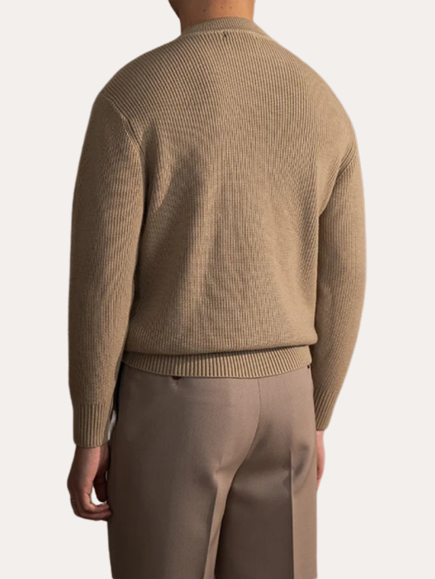 Sweter Ribbed O-neck Khaki