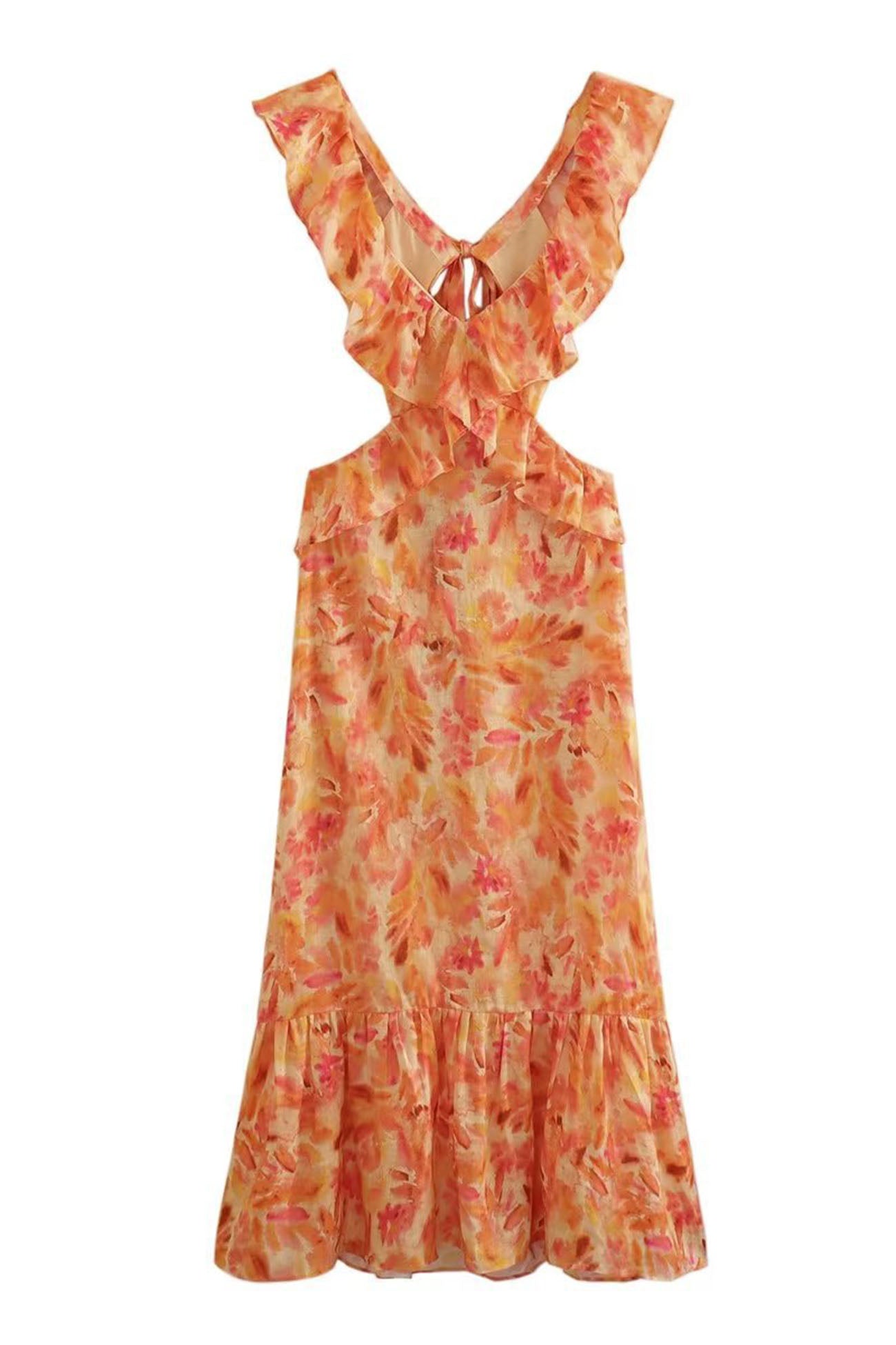 Sukienka Rosea Floral z falbanami