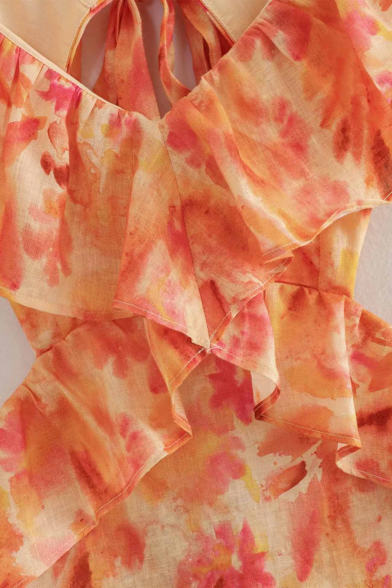 Sukienka Rosea Floral z falbanami