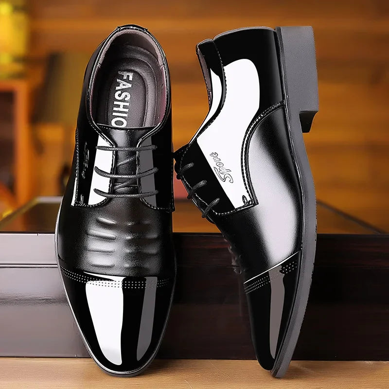 OLIVER™ | Męskie Polerowane Lakkowe Buty Oxford - Nowak & Nowak©