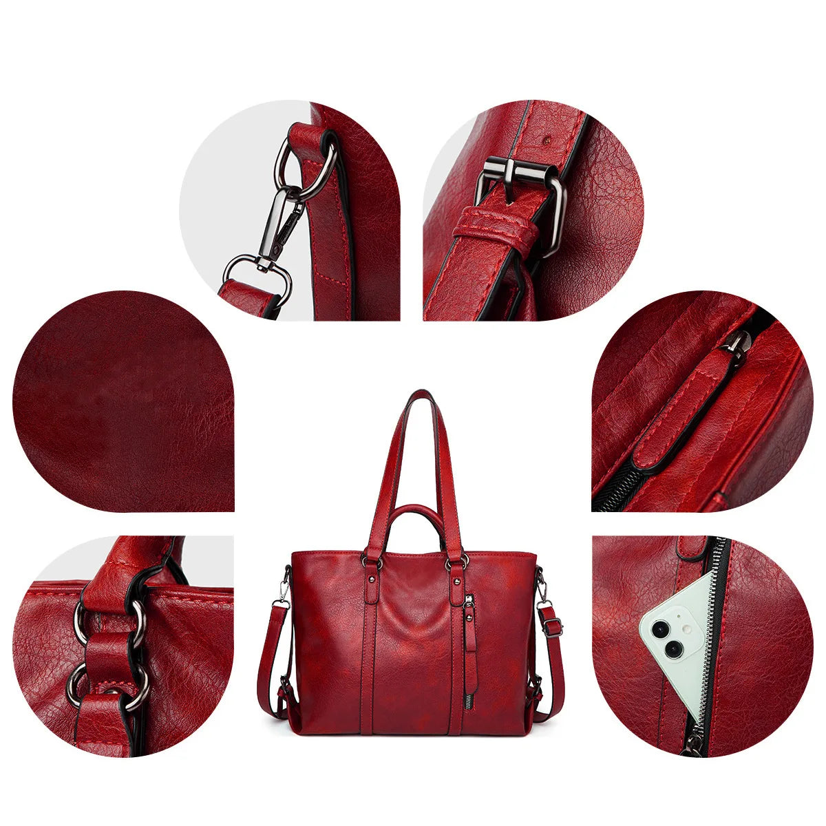 Signe™ | Elegancka Duża Torba Skórzana na Ramię od Mazur & Mazur©