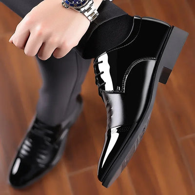 OLIVER™ | Męskie Polerowane Lakkowe Buty Oxford - Nowak & Nowak©