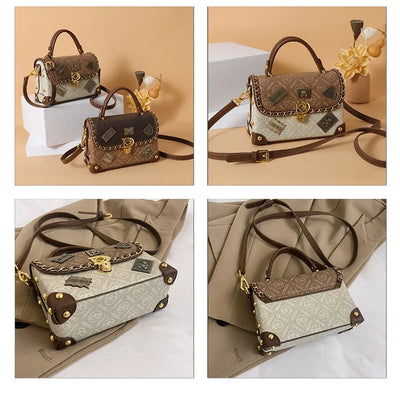 Mazur & Mazur© – Retro torba na ramię z monogramem i złotymi detalami Zelda™