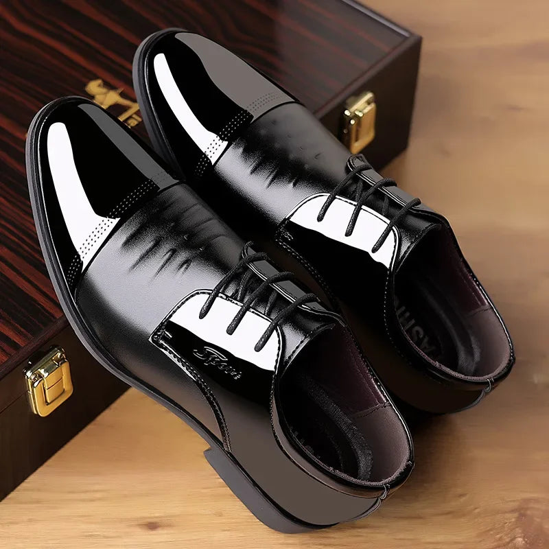 OLIVER™ | Męskie Polerowane Lakkowe Buty Oxford - Nowak & Nowak©