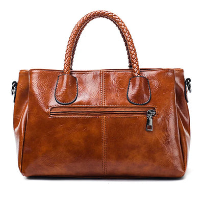 Pia™ | Elegancka skórzana torba z plecionymi uchwytami - Mazur & Mazur©