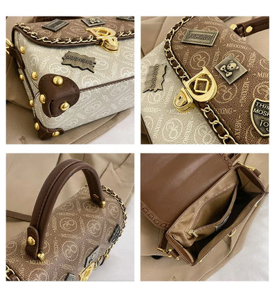 Mazur & Mazur© – Retro torba na ramię z monogramem i złotymi detalami Zelda™