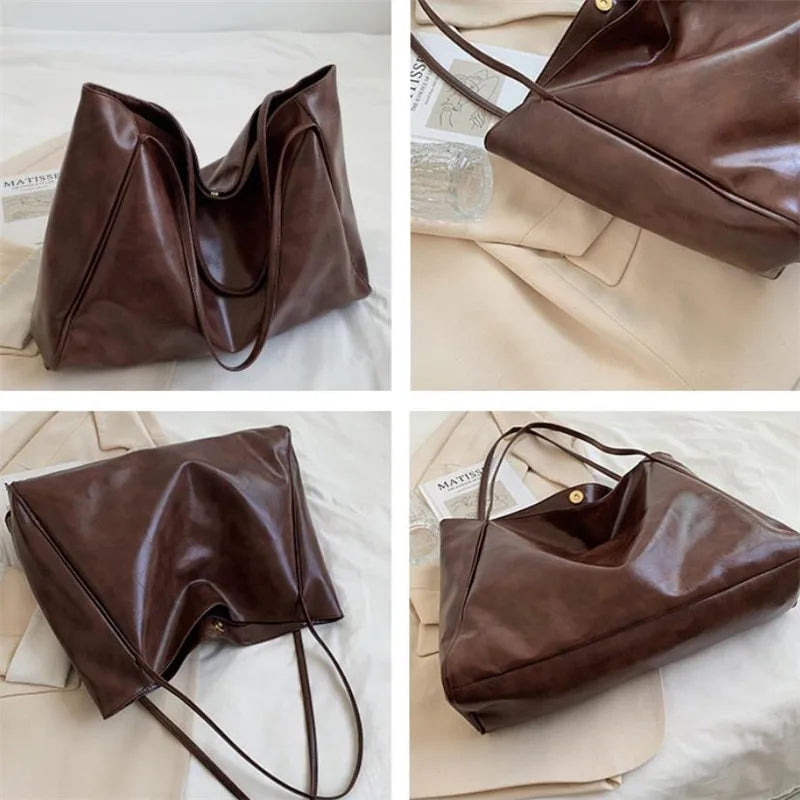 Mazur & Mazur© – Elegancka brązowa torba tote o skórzanym wyglądzie