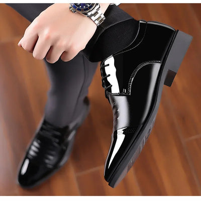 OLIVER™ | Męskie Polerowane Lakkowe Buty Oxford - Nowak & Nowak©