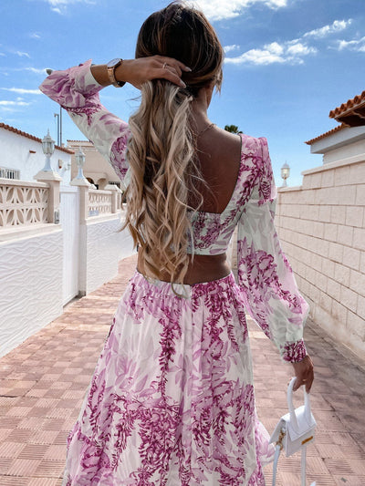 Sukienka Maxi Rosea Elegant z Wyrafinowanymi Wycięciami