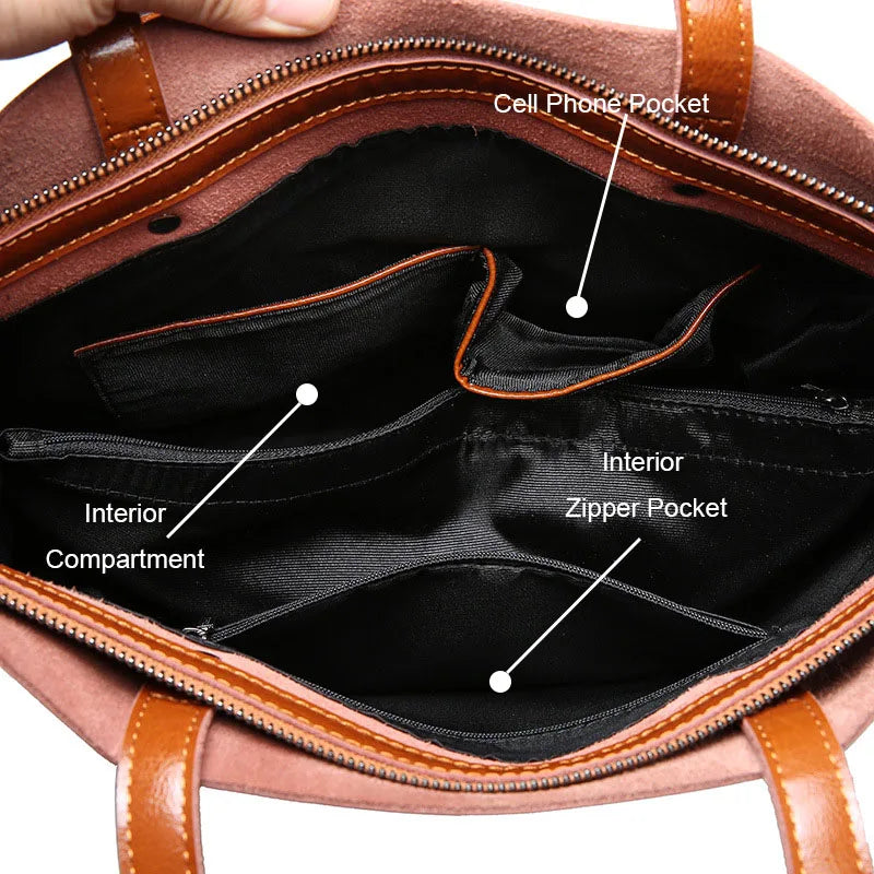 Mazur & Mazur© – Klasyczna torba tote o skórzanym wyglądzie Diana™