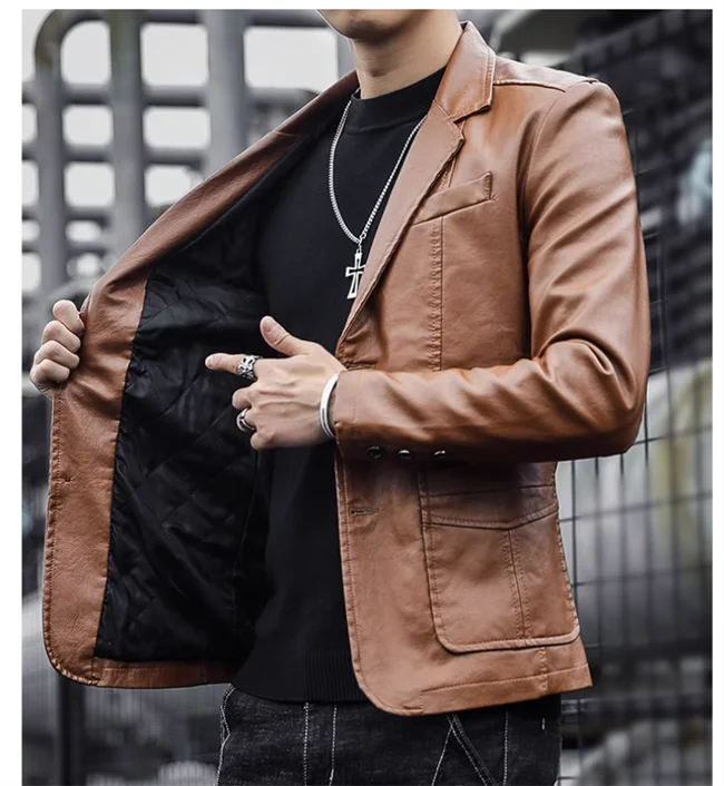Rasmus™ Urban – Slim-fit marynarka z ekoskóry (wielu kolorach)
