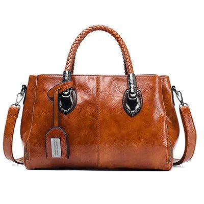 Pia™ | Elegancka skórzana torba z plecionymi uchwytami - Mazur & Mazur©