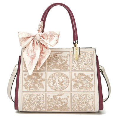 Sylvia™ – Unikalna torebka crossbody z haftem i kokardą od Mazur & Mazur©