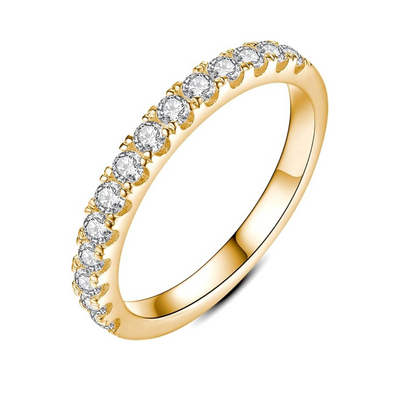 Obrączka Ślubna Moissanite | Białe Złoto 18k