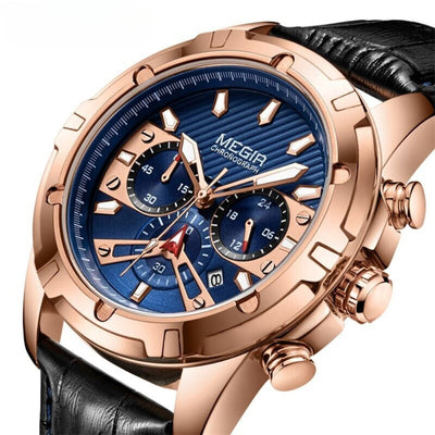 Luksusowy Militarny Chronograf Zegarek Sportowy
