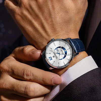 Elegancki Luminous Zegarek z Fazą Księżyca