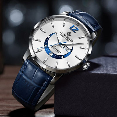Nowak & Nowak© - Elegancki Zegarek Luminous z Fazą Księżyca