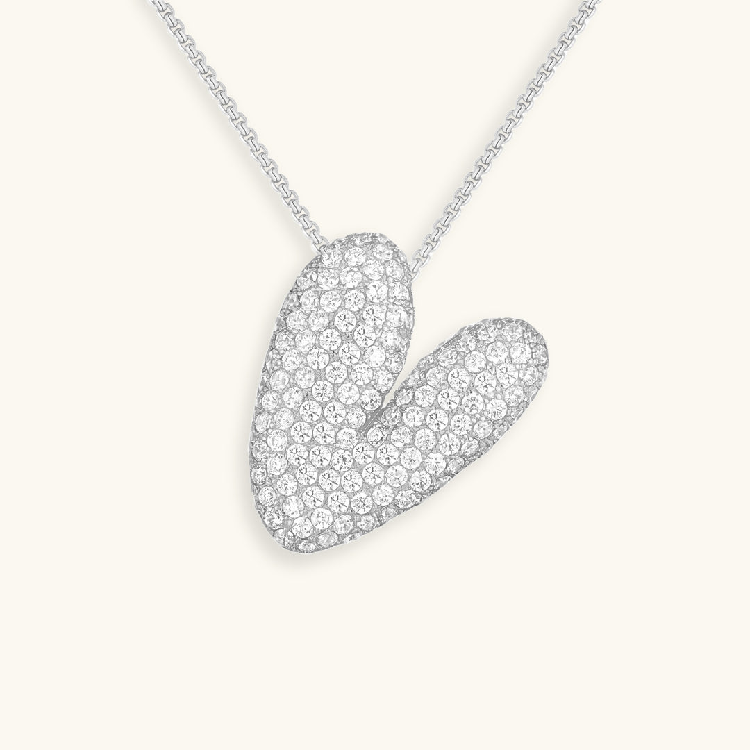 Naszyjnik z inicjałem Bubble z diamentem | Złoto 18k