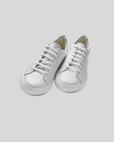 Skórzane Sneakersy Oxford - Białe