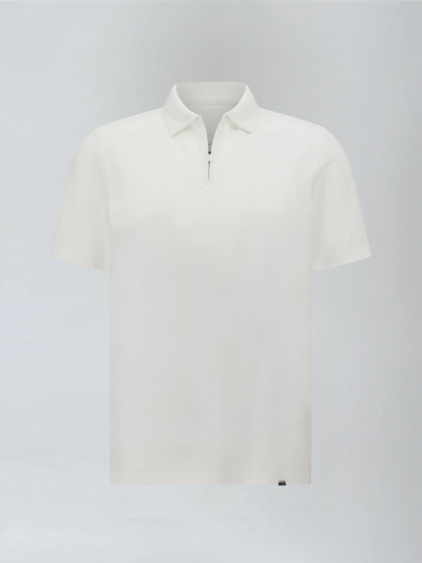 Koszulka Polo z Zipperem - Biała