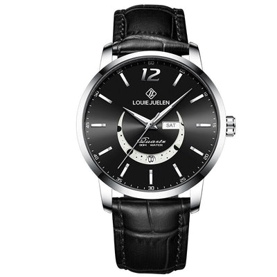 Elegancki Luminous Zegarek z Fazą Księżyca