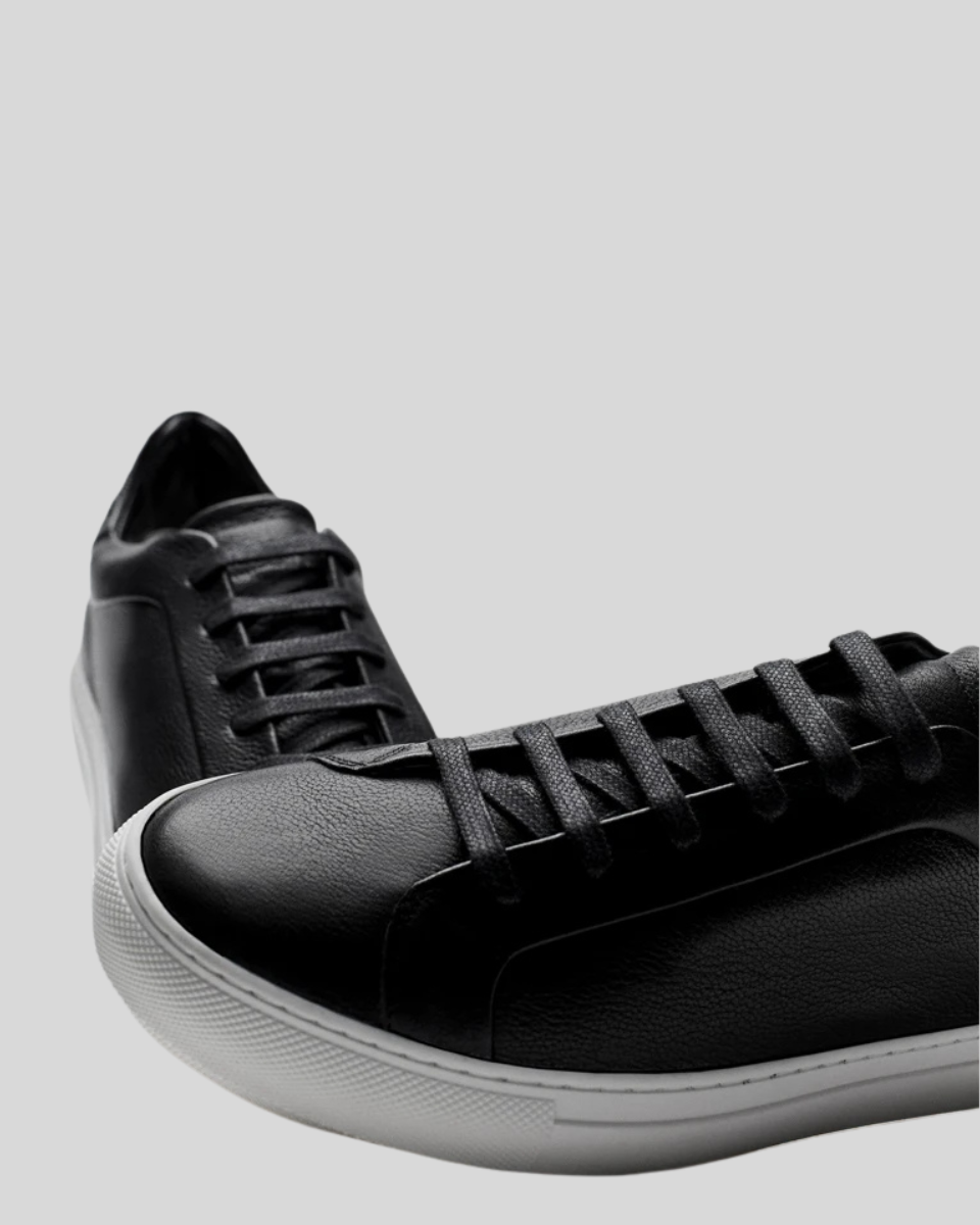 Skórne Sneakersy Oxford - Czarne