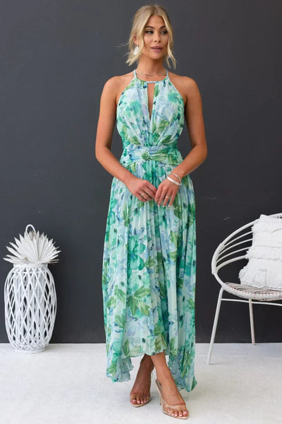 Rosea Elegant Garden Breeze sukienka maxi na halter