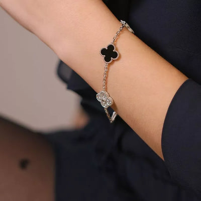 KLEE-ARMBAND DELUXE | SREBRO & CZARNY