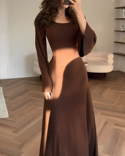 Rosea Elegancka Dzianinowa Sukienka Maxi