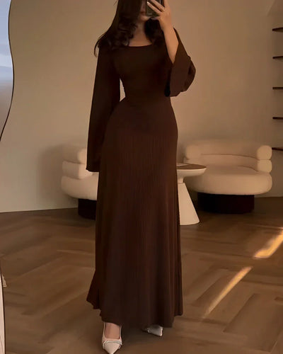 Rosea Elegant Chic dzianinowa sukienka maxi