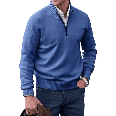 Kasper | Elegancki sweter z kaszmiru z zamkiem błyskawicznym