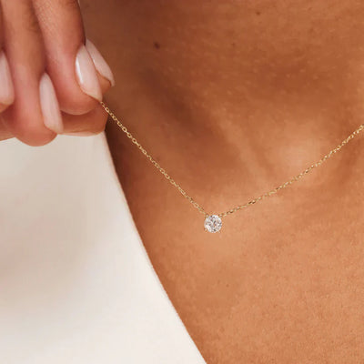 Naszyjnik Cléa z Moissanitem Stein | Złoto 18k