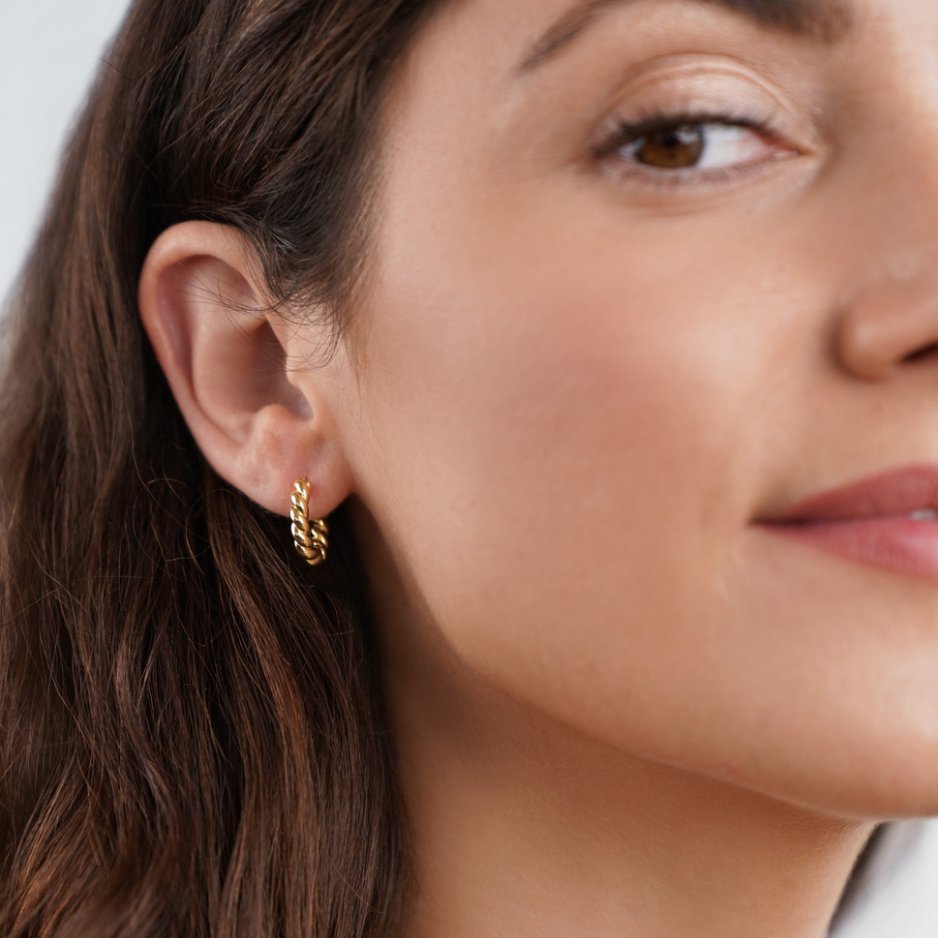 Luna Eleganckie Skręcone Kolczyki | Złoto 14k