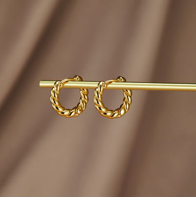 Luna Eleganckie Skręcone Kolczyki | Złoto 14k