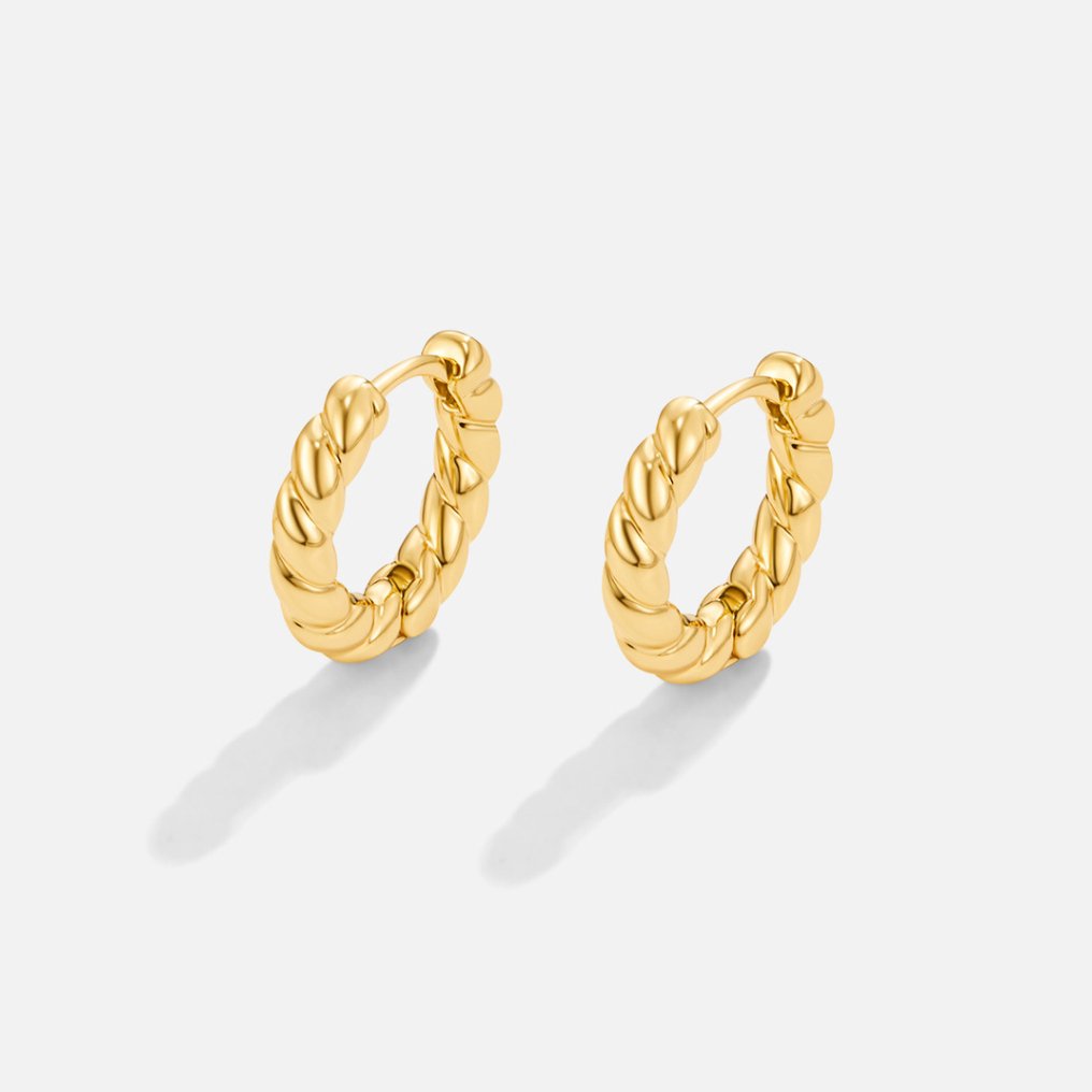 Luna Eleganckie Skręcone Kolczyki | Złoto 14k