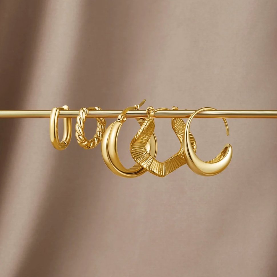 Luna Eleganckie Skręcone Kolczyki | Złoto 14k