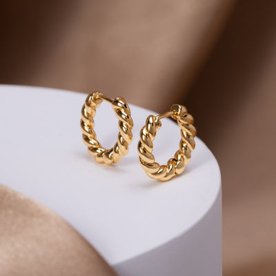 Luna Eleganckie Skręcone Kolczyki | Złoto 14k