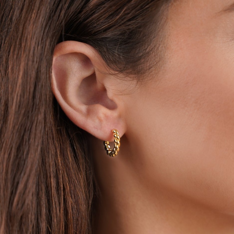 Luna Eleganckie Skręcone Kolczyki | Złoto 14k